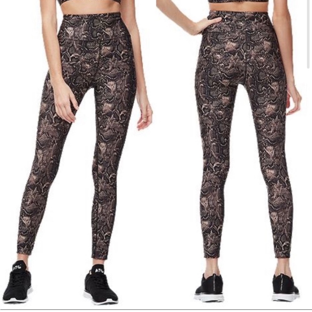 Good American Snake Print Leggings - Black and Brown